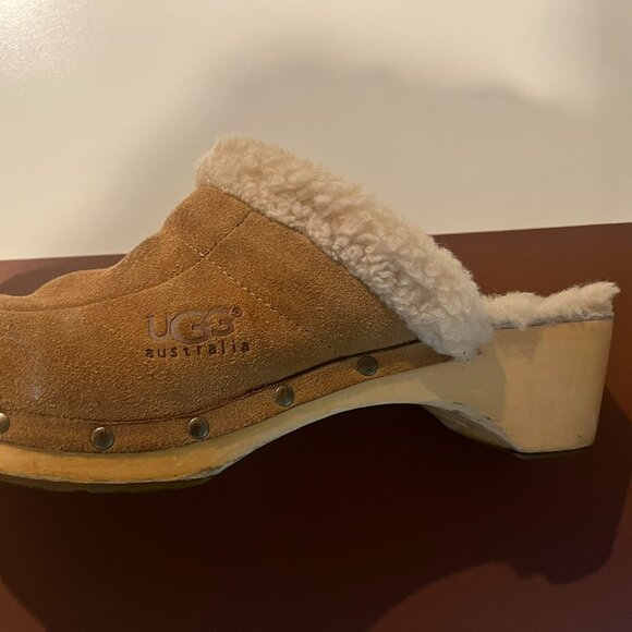 UGG Kalie Clog, UGG Australia Clog, UGG Clog, Sheepskin Lined, Tan Clog Size 10 - Picture 2 of 8
